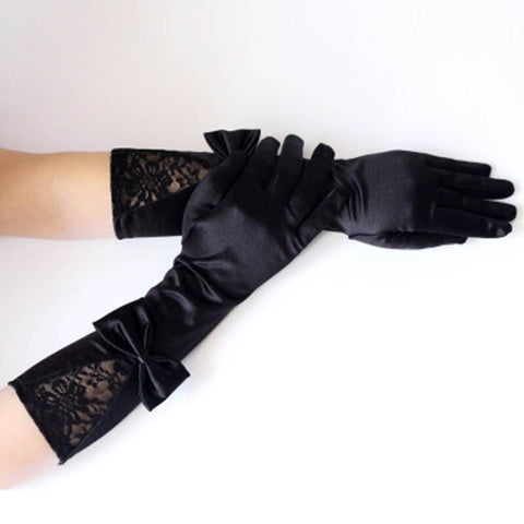 Sexy women satin long sleeve gloves