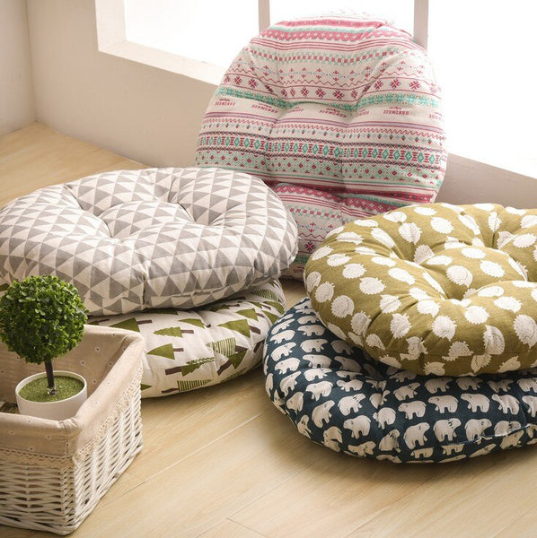 Round Shape Seat Cushion Silk Cotton Core Cushion Pillow