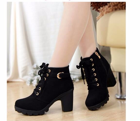 Lace-up European Style Winter Women Boots