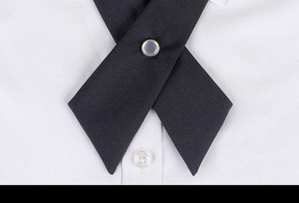 Solid Business Casual Cross Bow Tie for Men and Women