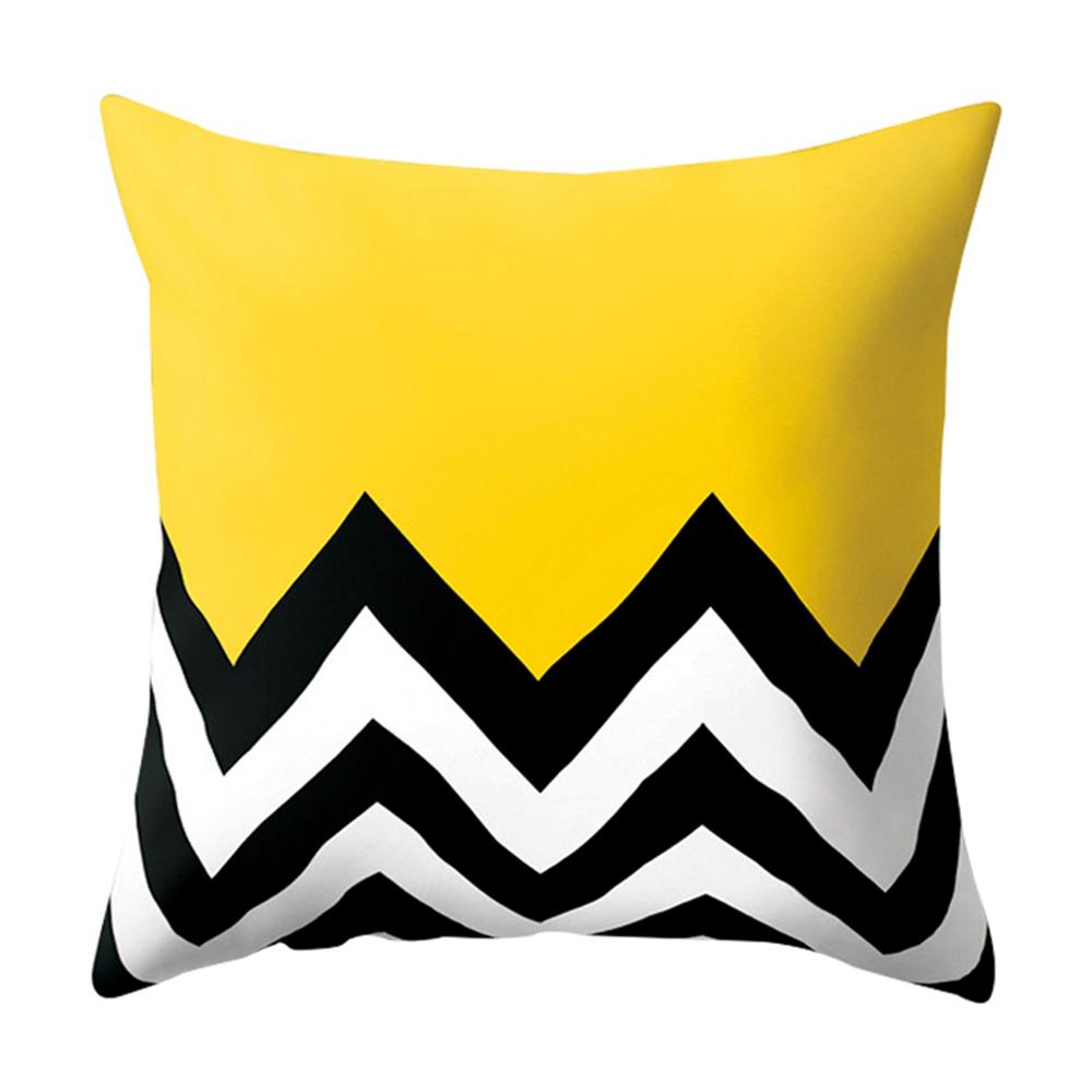 Geometric Yellow Pillowcase Decorative Cushion