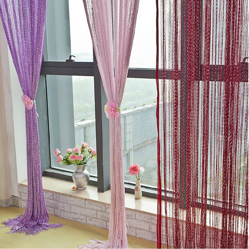 200x100 cm Luxury Crystal Curtain Flash Line Shiny Tassel String Curtain