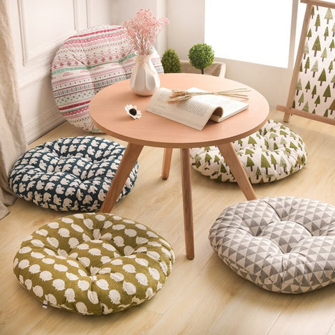 Round Shape Seat Cushion Silk Cotton Core Cushion Pillow