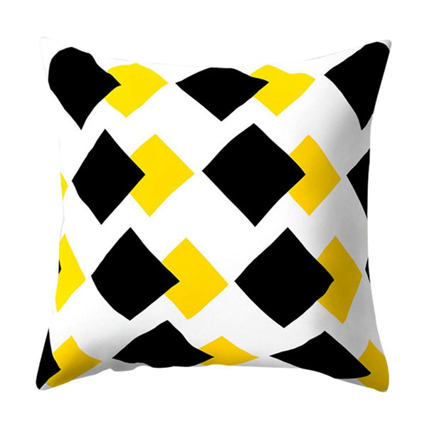 Geometric Yellow Pillowcase Decorative Cushion