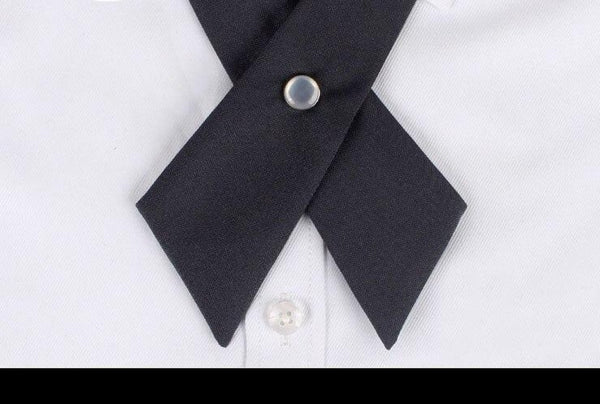 Solid Business Casual Cross Bow Tie for Men and Women