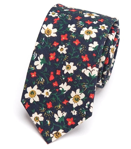 Mens Necktie Cotton Flower tie 6CM fashion Men Wedding Parties Dress Print Tie gravatas homens shirt bowtie corbatas para hombre