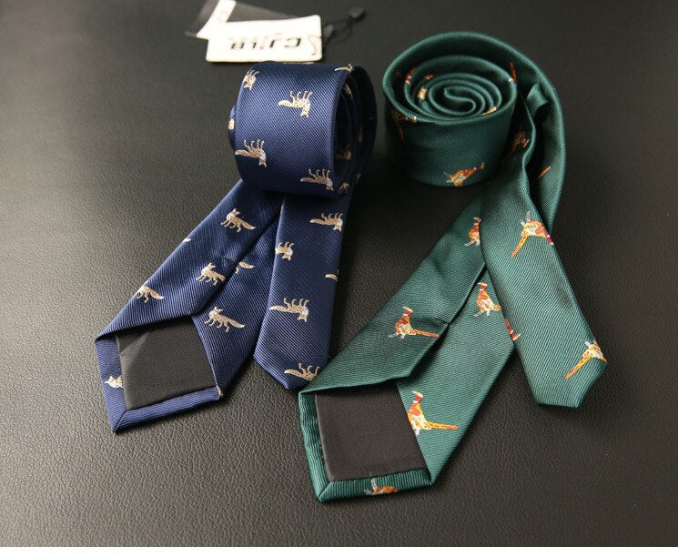 Tie 7cm Cravat Man's Wedding Animal Dress Bowtie Men Ties Luxury Skinny Ties Mens Animal Neckties Gravata Jacquard Tie Business