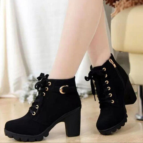 Lace-up European Style Winter Women Boots