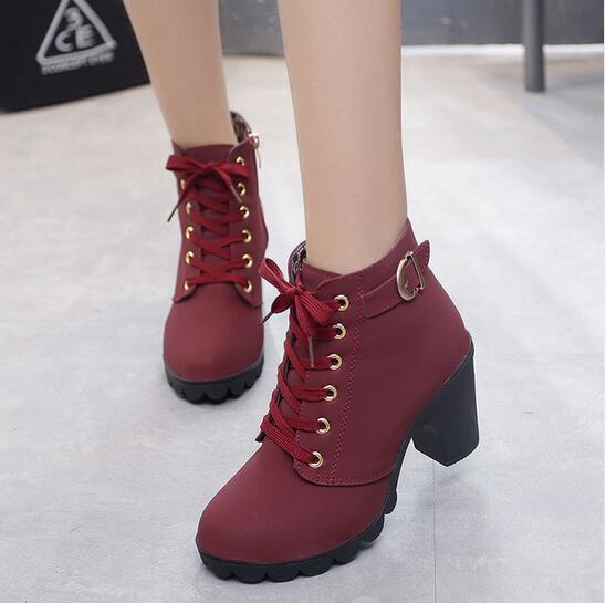 Lace-up European Style Winter Women Boots