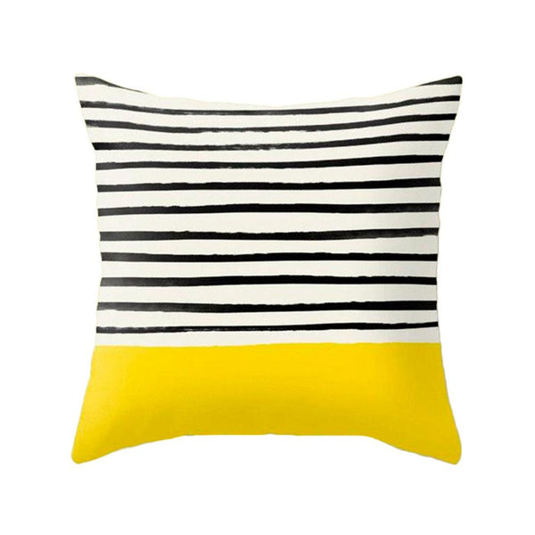 Geometric Yellow Pillowcase Decorative Cushion