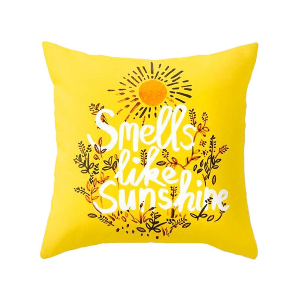 Geometric Yellow Pillowcase Decorative Cushion