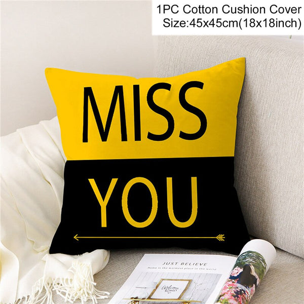 Geometric Yellow Pillowcase Decorative Cushion