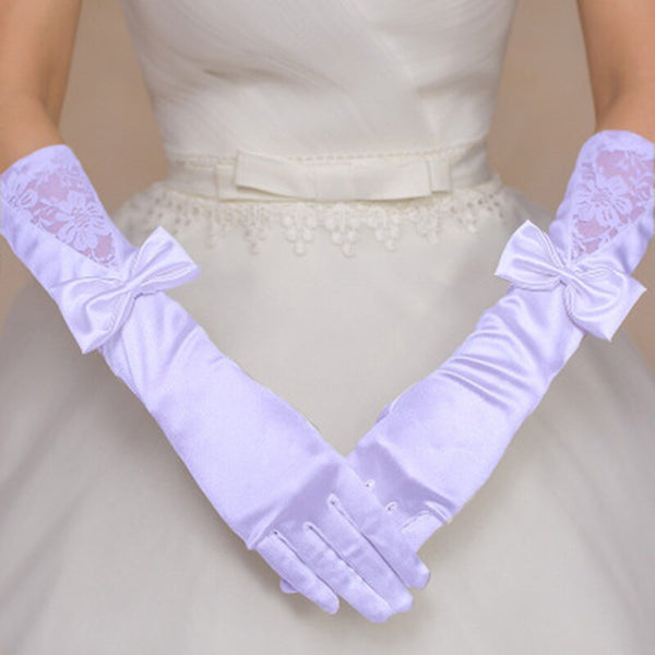 Sexy women satin long sleeve gloves