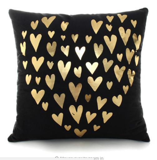 Black Gold Foil Decorative Cushion Cover