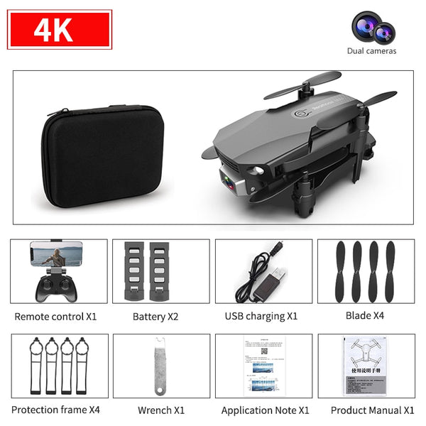 New R16 drone 4k HD dual lens mini drone WiFi 1080p real-time transmission FPV drone height keeps my foldable RC Quadcopter