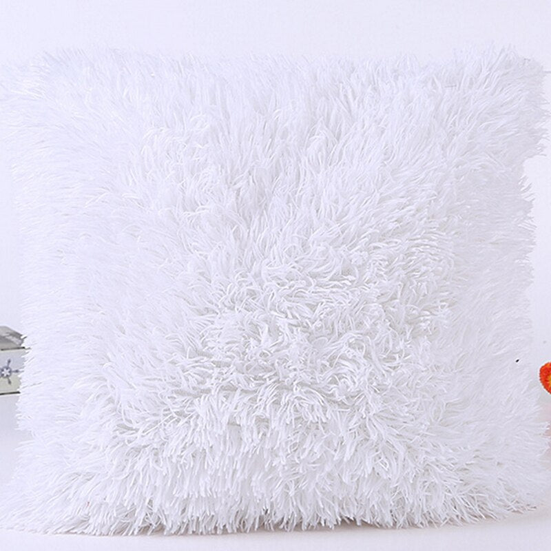 43 x 43cm Soft Plush Faux Fur Decorative Cushion Pillowcase