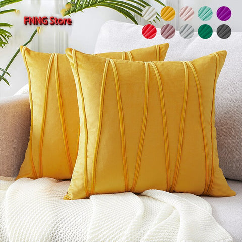 Soft Velvet Striped Cushion Cover