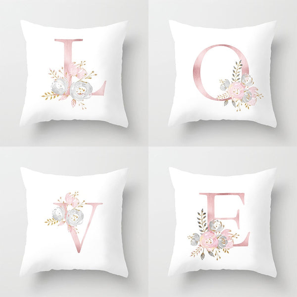 Pink Letter Decorative Pillow Cushion simple Brief 45*45cm Polyester Cushion Suitable for various purposes