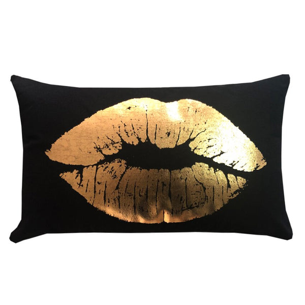 Black Gold Foil Decorative Cushion Cover