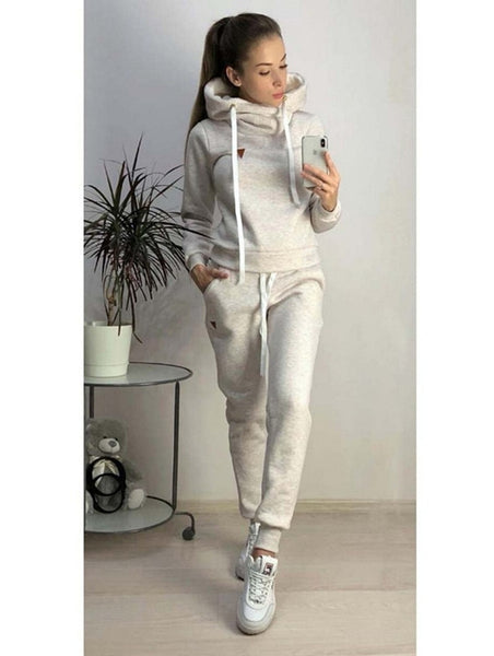 Two Piece Set Tracksuit Hoodie For Women Fleece Sweatshirt Pants And Top Tracksuit Suit Autumn Winter Clothing Chandal Mujer 2
