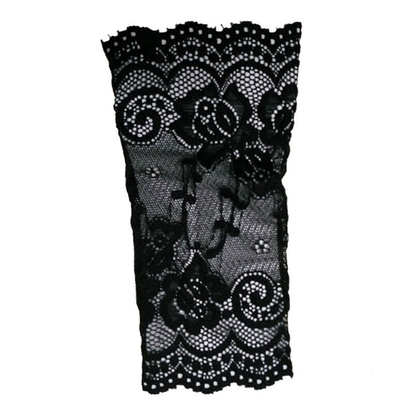 Soft Gloves Ladies Short Black Lace Fingerless Gloves Net Goth Gothic Fancy Dress Weddingg Tights Stockings