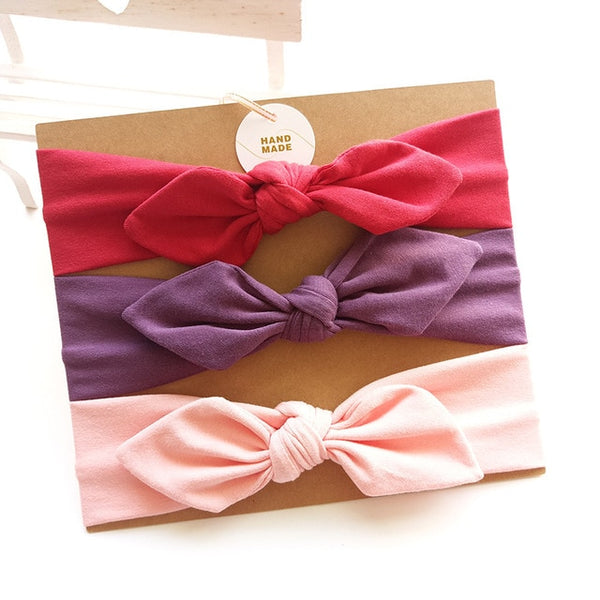 Baby Girl Hair Accessories Cotton Rabbit Ear Bow Elastic