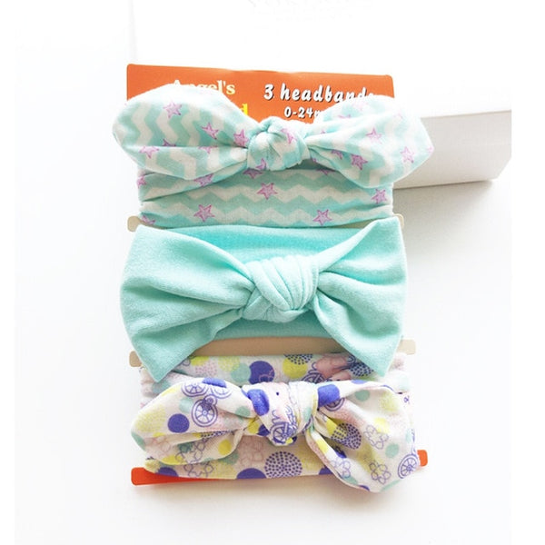 Baby Girl Hair Accessories Cotton Rabbit Ear Bow Elastic