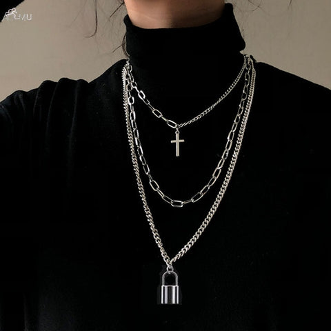 Fashion multi layer long chain necklace