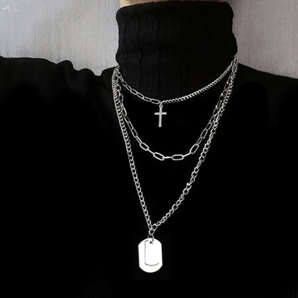 Fashion multi layer long chain necklace