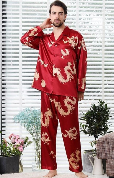 Couple Silk Satin Long Sleeve Pajama Set