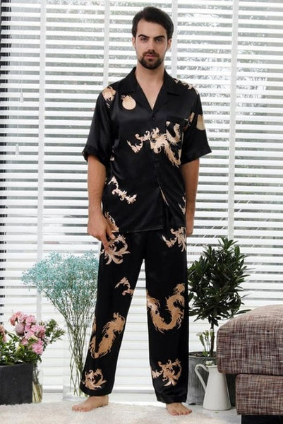 Couple Silk Satin Long Sleeve Pajama Set