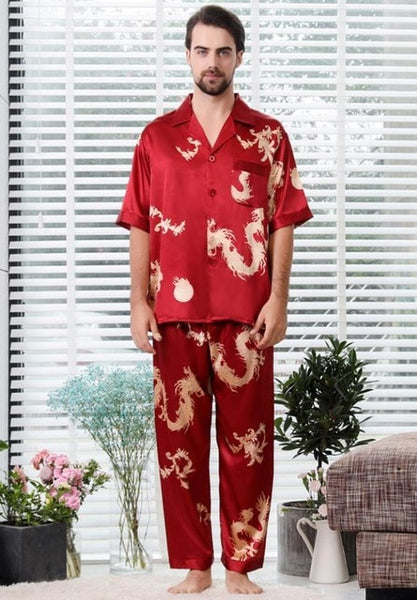 Couple Silk Satin Long Sleeve Pajama Set