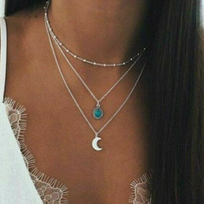 3 Layered Women Choker Necklace