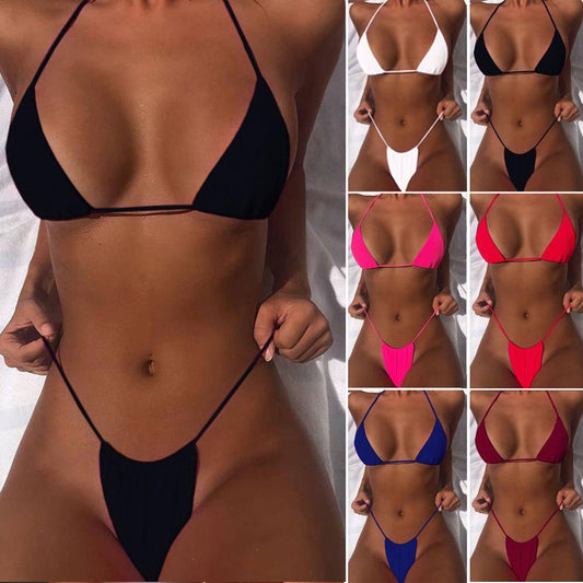 Sexy Micro Bikini Thong Brazilian Solid Swimwear Beachwear