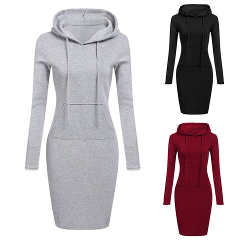 Warm Sweatshirt Long-sleeved Women Dress