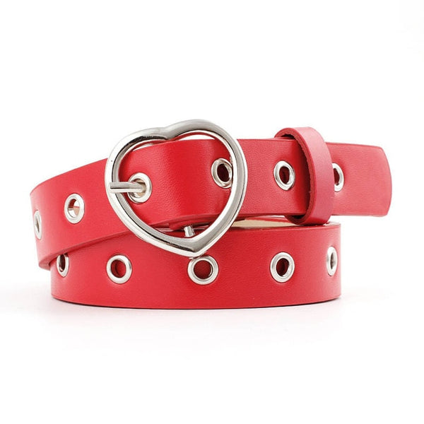 Double Ring Women PU Leather Fashion Belt
