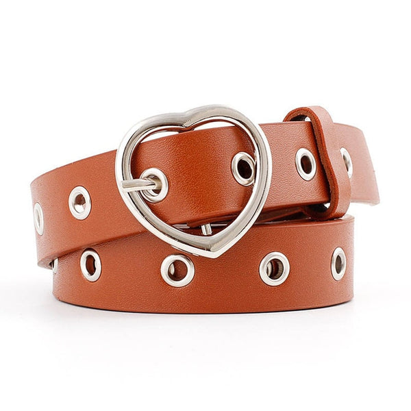 Double Ring Women PU Leather Fashion Belt
