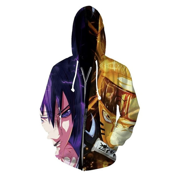 Anime Zipper Hoodie Casual Streetwear Sweatshirt