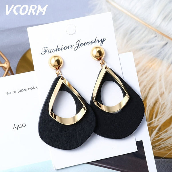 New Korean Acrylic Earrings For Women Statement Vintage Geometric Gold Dangle Drop Earrings 2019 Female Wedding Fashion Jewelry