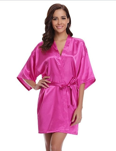 New Silk Kimono Robe Bathrobe Night Gown