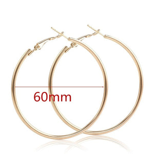 Big Smooth Circle Hoop Earrings