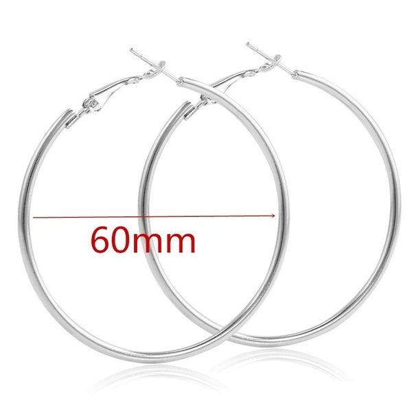 Big Smooth Circle Hoop Earrings