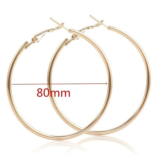 Big Smooth Circle Hoop Earrings