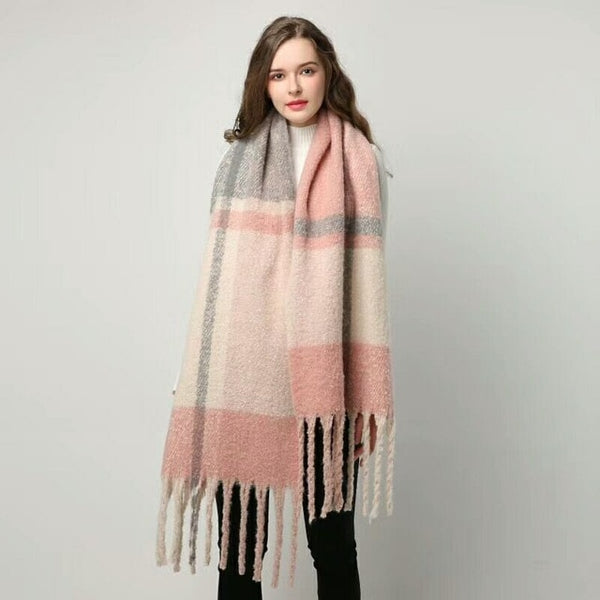 NEW fashion cashmere women plaid scarf winter warm shawl and wrap