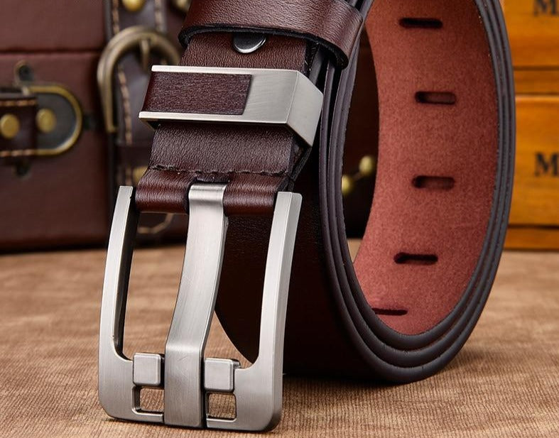 Men belt high quality leather luxury pin buckle