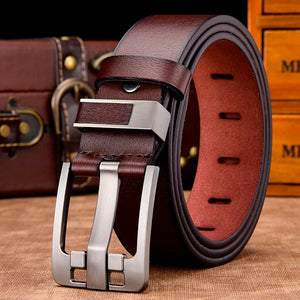 Men belt high quality leather luxury pin buckle