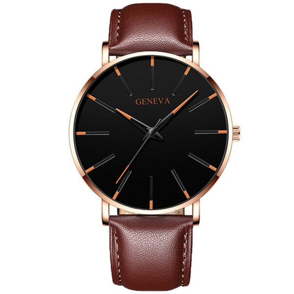 Men's Fashion Ultra Thin Watches Quartz Movement