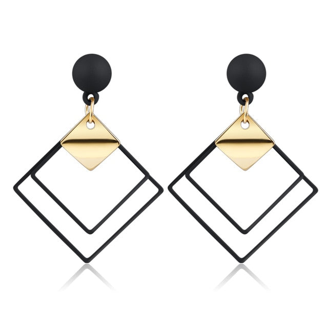 LOVR New Korean Statement Drop Earrings For Women Fashion Vintage Geometric Long Dangle Earrings 2020 kolczyki Female Jewelry