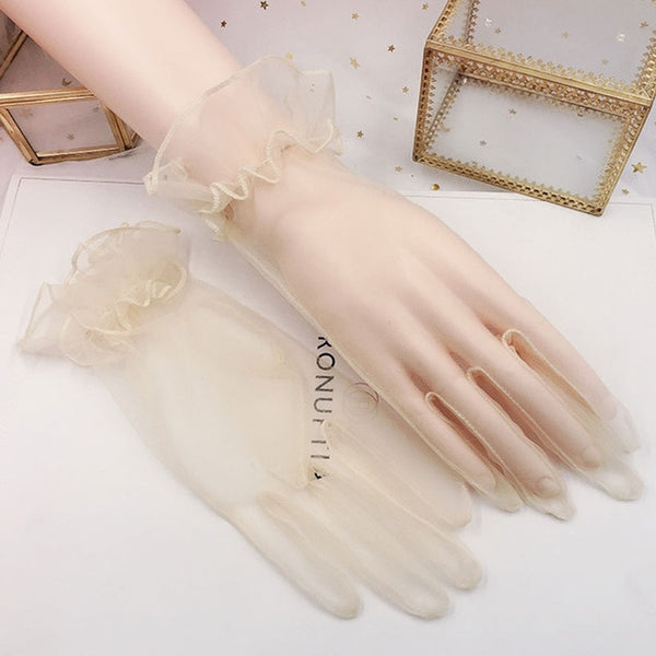 Women Gloves Lace Full Finger