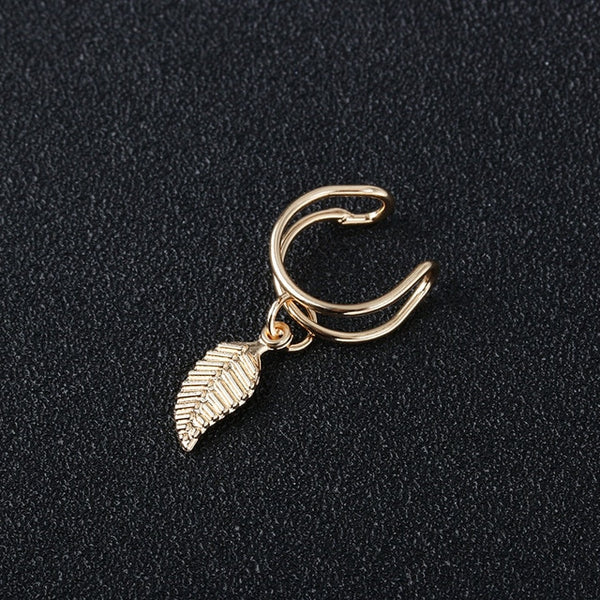 Fashion Gold Leaf Clip Earring For Women